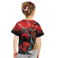 Papua New Guinea Remembrance Day Kid T Shirt Lest We Forget LT05 - Polynesian Pride