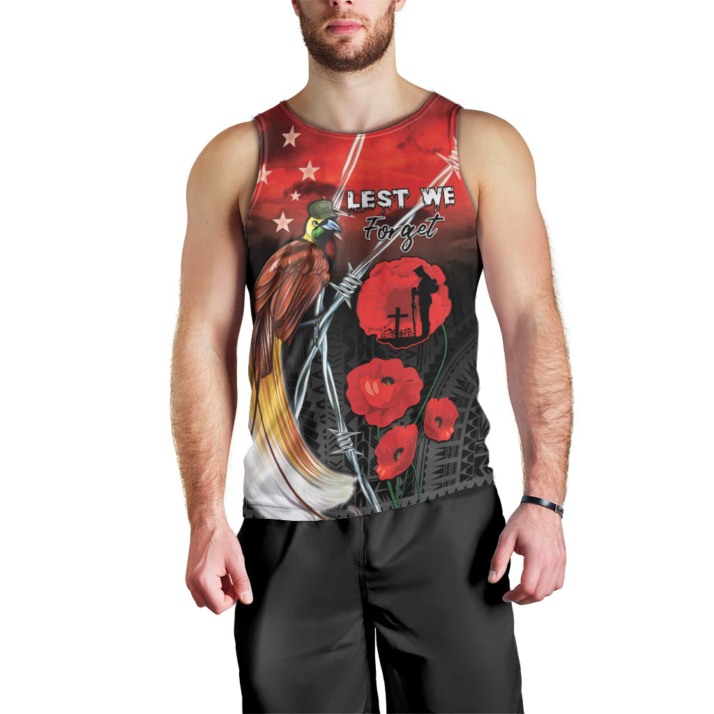 Papua New Guinea Remembrance Day Men Tank Top Lest We Forget LT05 - Polynesian Pride