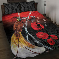 Papua New Guinea Remembrance Day Quilt Bed Set Lest We Forget LT05 Red - Polynesian Pride