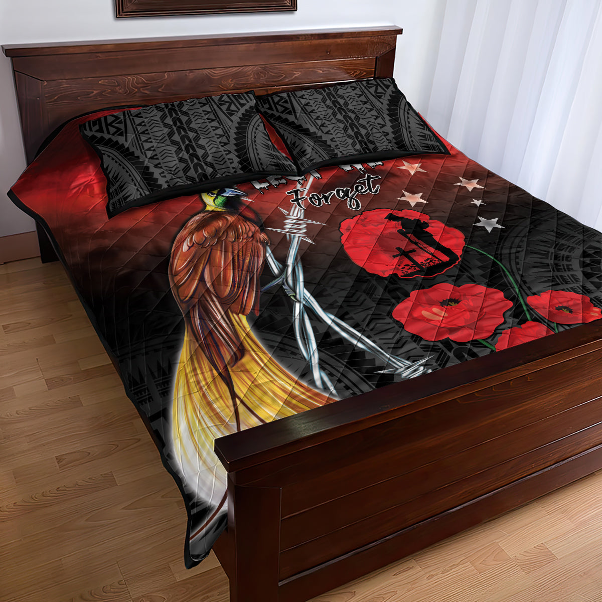 Papua New Guinea Remembrance Day Quilt Bed Set Lest We Forget LT05 - Polynesian Pride