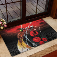 Papua New Guinea Remembrance Day Rubber Doormat Lest We Forget LT05 - Polynesian Pride