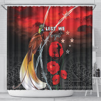 Papua New Guinea Remembrance Day Shower Curtain Lest We Forget LT05 - Polynesian Pride