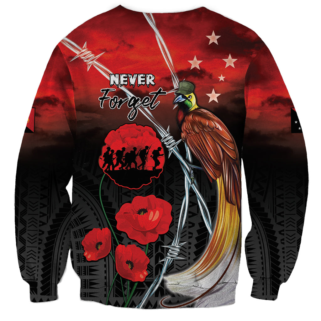 Papua New Guinea Remembrance Day Sweatshirt Lest We Forget LT05 - Polynesian Pride