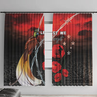 Papua New Guinea Remembrance Day Window Curtain Lest We Forget LT05 With Hooks Red - Polynesian Pride