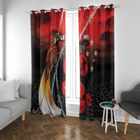 Papua New Guinea Remembrance Day Window Curtain Lest We Forget LT05 With Grommets Red - Polynesian Pride