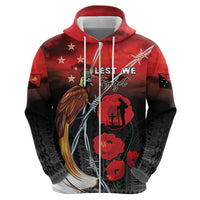 Papua New Guinea Remembrance Day Zip Hoodie Lest We Forget LT05 - Polynesian Pride