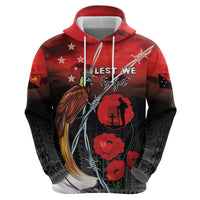 Papua New Guinea Remembrance Day Zip Hoodie Lest We Forget LT05 - Polynesian Pride