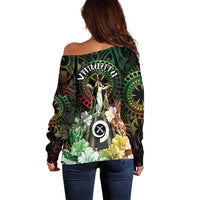 Vanuatu Happy Assumption Day Off Shoulder Sweater LT05 - Polynesian Pride