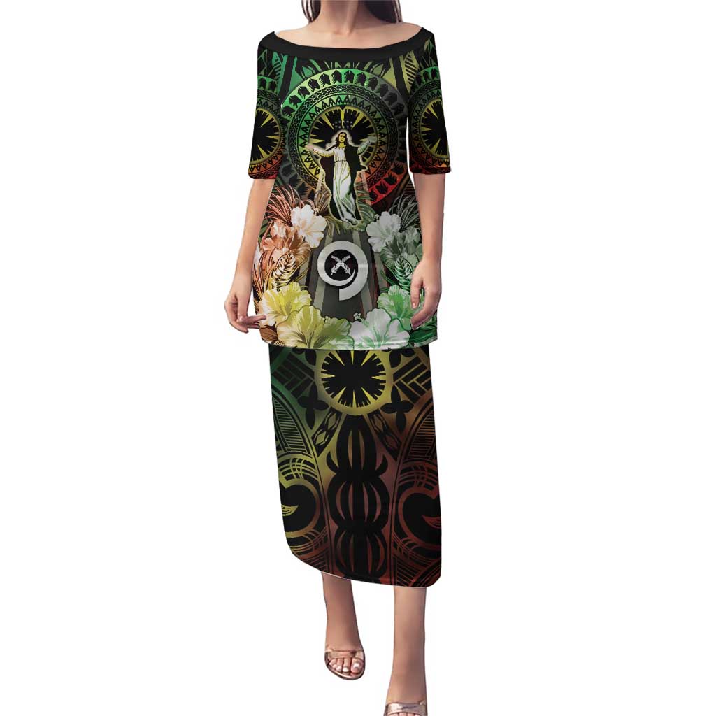 Vanuatu Happy Assumption Day Puletasi LT05 Long Dress Reggae - Polynesian Pride