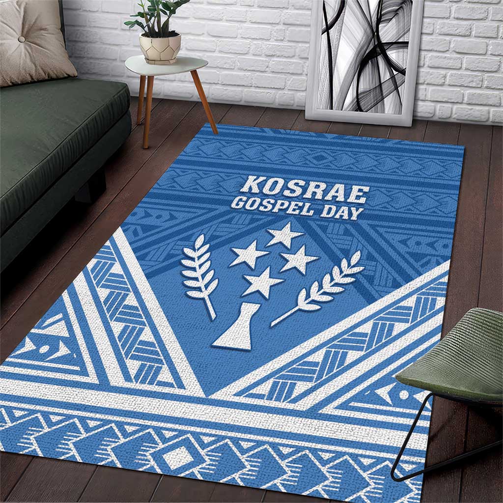 Kosrae State Gospel Day Area Rug Simple Style LT05 Blue - Polynesian Pride
