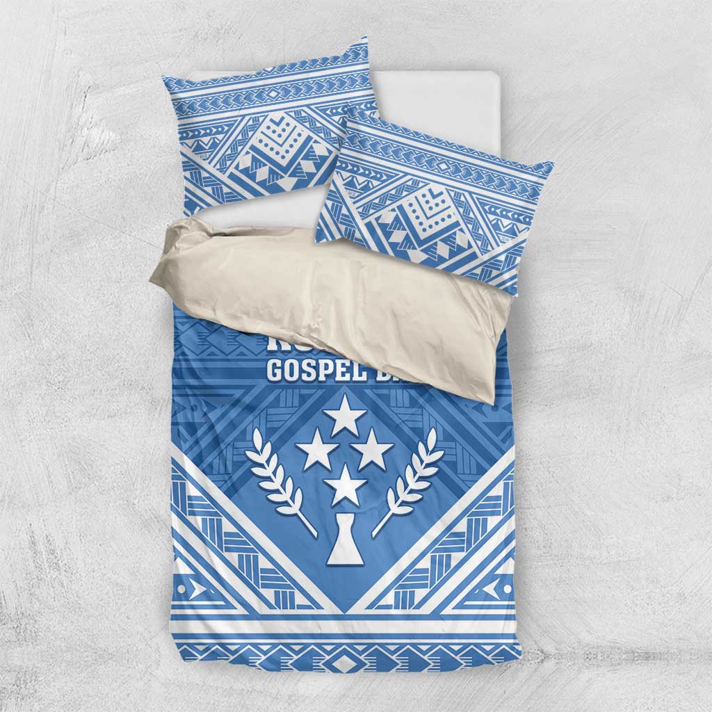 Kosrae State Gospel Day Bedding Set Simple Style LT05 US Twin 172cm x 218cm Blue - Polynesian Pride
