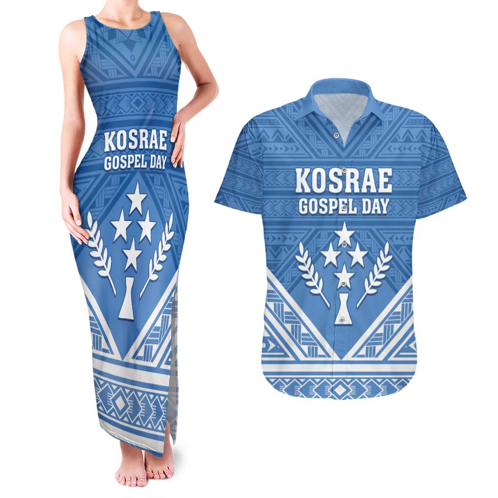 Personalised Kosrae State Gospel Day Couples Matching Tank Maxi Dress and Hawaiian Shirt Simple Style