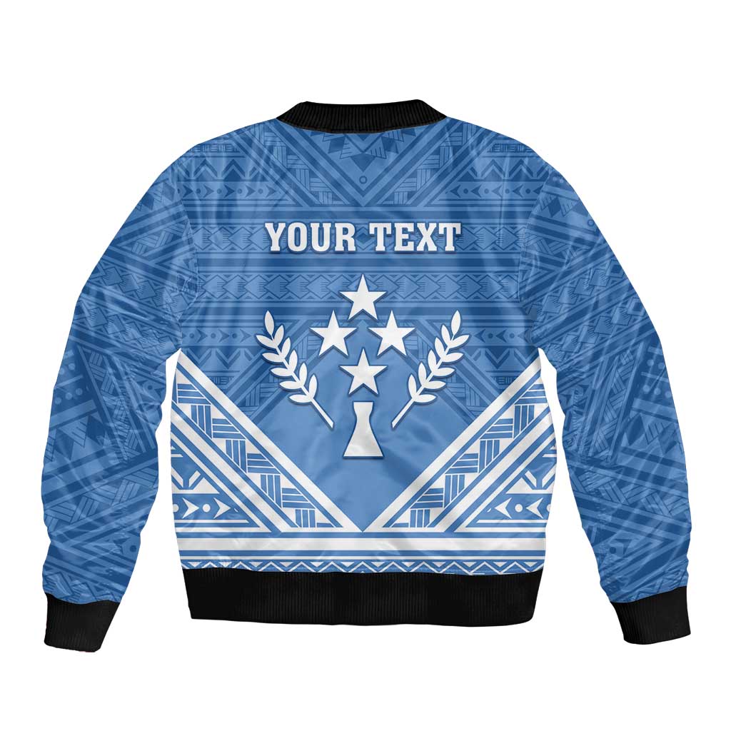 Personalised Kosrae State Gospel Day Sleeve Zip Bomber Jacket Simple Style LT05 - Polynesian Pride