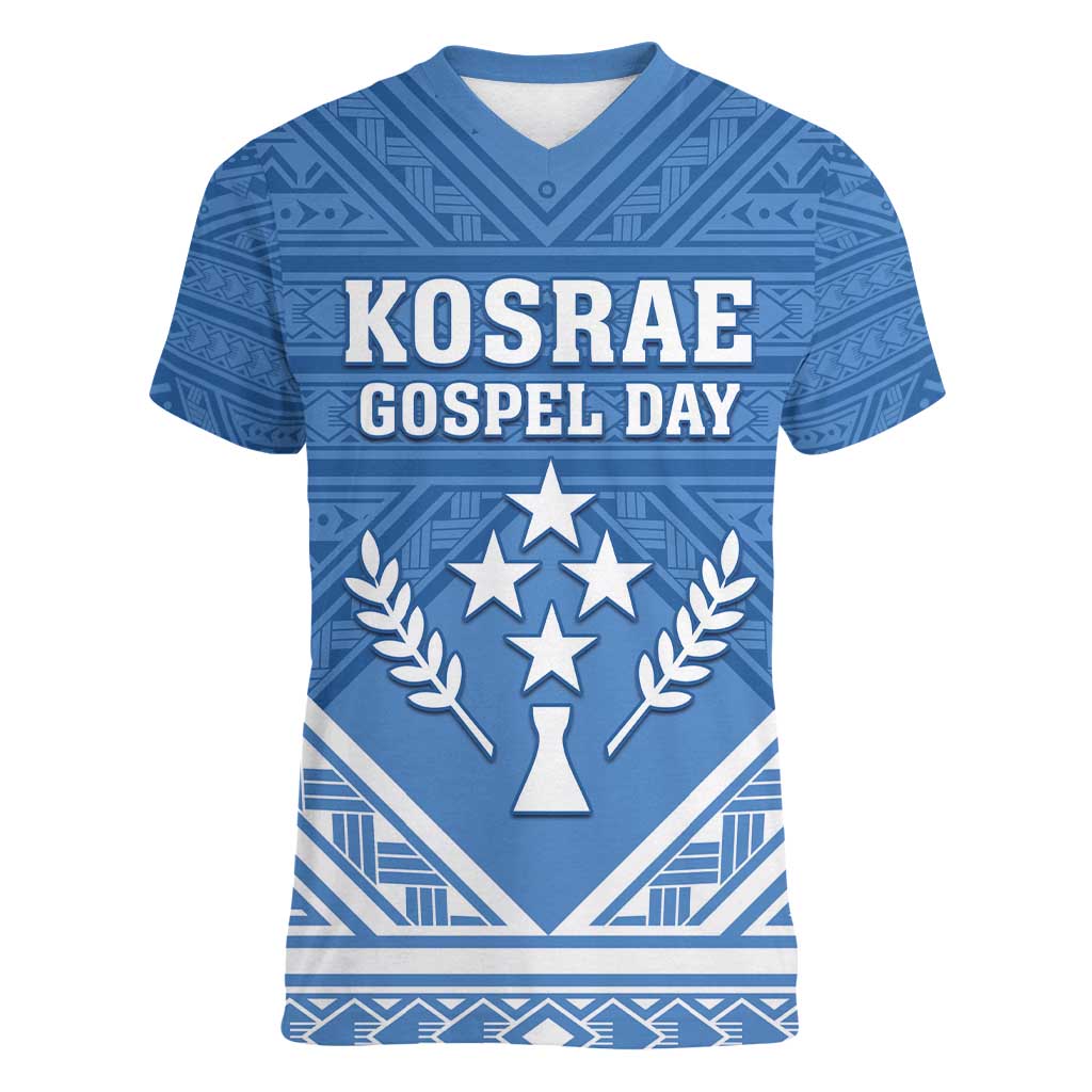 Personalised Kosrae State Gospel Day Women V-Neck T-Shirt Simple Style