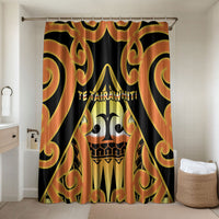 New Zealand Te Tairawhiti Bathroom Set Maori Koru Pattern LT05 Shower Curtain Only Orange - Polynesian Pride