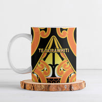 Personalised New Zealand Te Tairawhiti Ceramic Mug Maori Koru Pattern LT05 Orange - Polynesian Pride