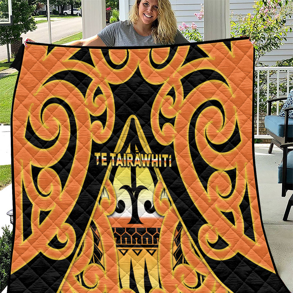 New Zealand Te Tairawhiti Quilt Maori Koru Pattern LT05 Orange - Polynesian Pride