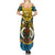 Vanuatu Sanma Province Summer Maxi Dress Coat Of Arms And Namele Fern Polynesian Pattern LT05 - Polynesian Pride