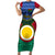 Vanuatu Shefa Province Short Sleeve Bodycon Dress Coat Of Arms And Namele Fern Polynesian Pattern LT05 Long Dress Red - Polynesian Pride