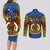 Vanuatu Tafea Province Couples Matching Long Sleeve Bodycon Dress and Long Sleeve Button Shirts Coat Of Arms And Namele Fern Polynesian Pattern LT05 - Polynesian Pride