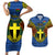 Vanuatu Tafea Province Couples Matching Short Sleeve Bodycon Dress and Hawaiian Shirt Coat Of Arms And Namele Fern Polynesian Pattern LT05 Blue - Polynesian Pride