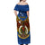 Vanuatu Tafea Province Off Shoulder Maxi Dress Coat Of Arms And Namele Fern Polynesian Pattern LT05 - Polynesian Pride