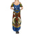 Vanuatu Tafea Province Summer Maxi Dress Coat Of Arms And Namele Fern Polynesian Pattern LT05 - Polynesian Pride