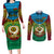 Vanuatu Torba Province Couples Matching Long Sleeve Bodycon Dress and Long Sleeve Button Shirts Vanuatuan Coat Of Arms Polynesian Pattern LT05 Green - Polynesian Pride