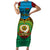 Vanuatu Torba Province Short Sleeve Bodycon Dress Vanuatuan Coat Of Arms Polynesian Pattern LT05 Long Dress Green - Polynesian Pride