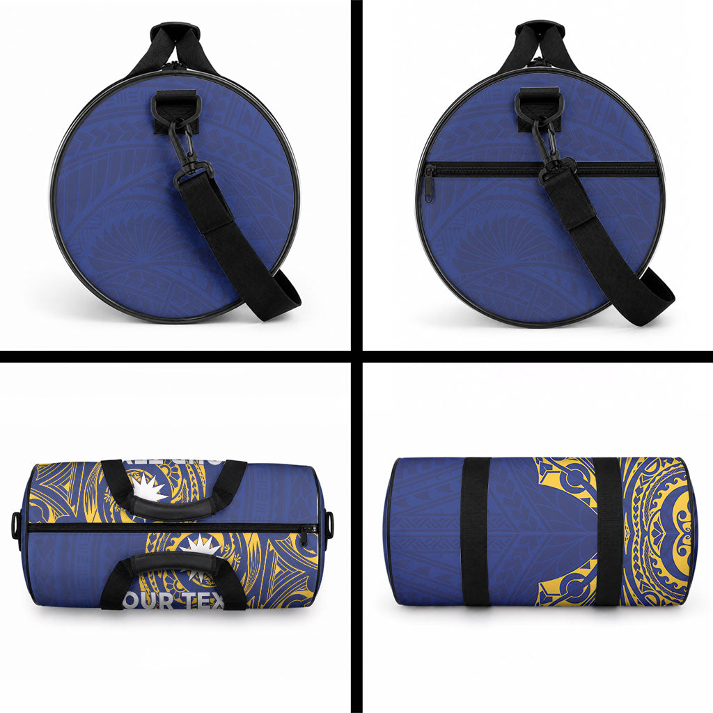 Personalised Nauru Angam Day Duffle Bag Gold Navy Tribal Pattern LT05 - Polynesian Pride