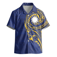 Personalised Nauru Angam Day Kid Hawaiian Shirt Gold Navy Tribal Pattern LT05 - Polynesian Pride
