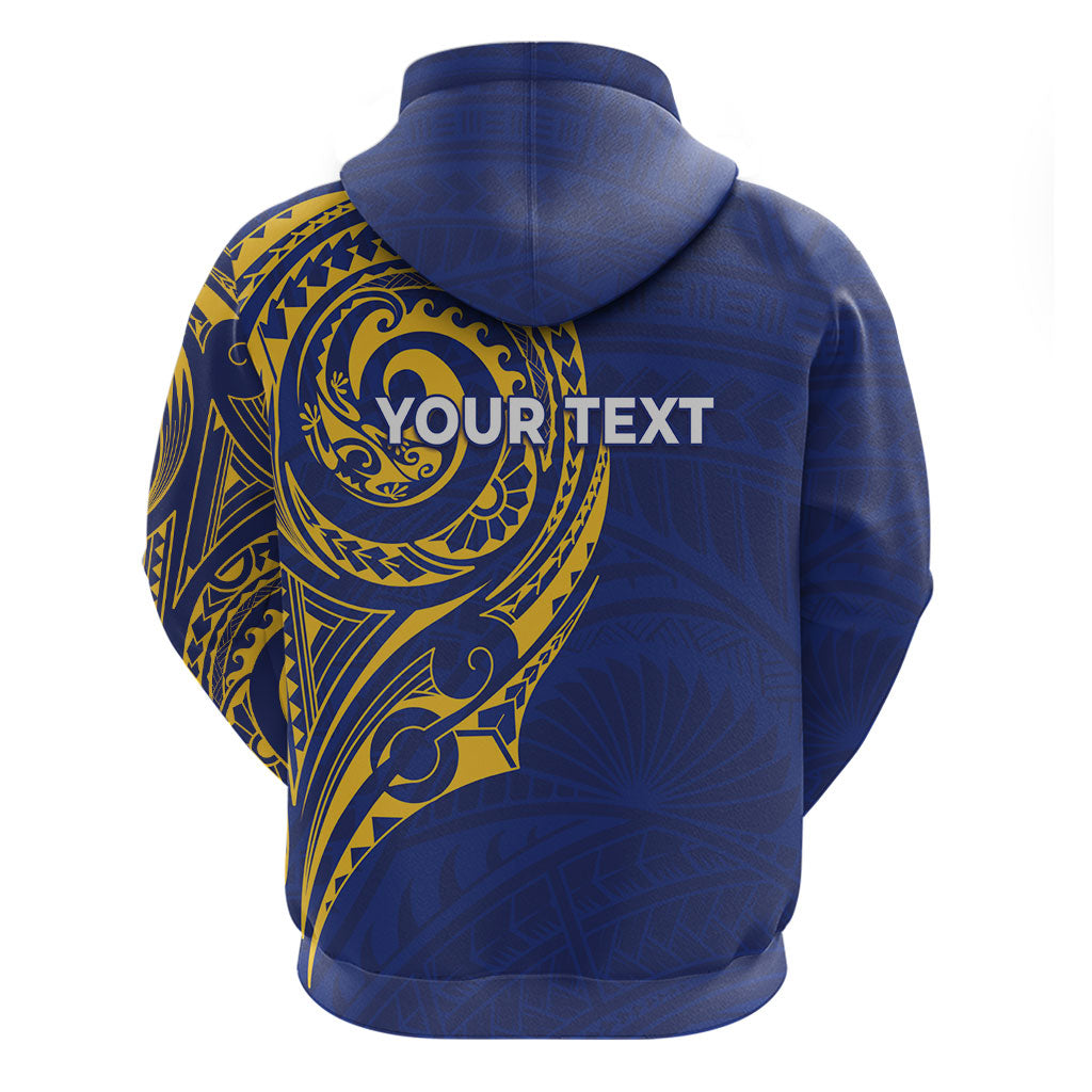 Personalised Nauru Angam Day Zip Hoodie Gold Navy Tribal Pattern LT05 - Polynesian Pride