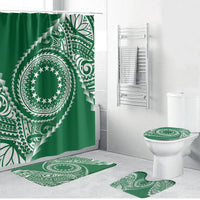 Cook Islands Gospel Day Bathroom Set Green Tribal Curves LT05 Bathroom Set (4 pcs) Green - Polynesian Pride