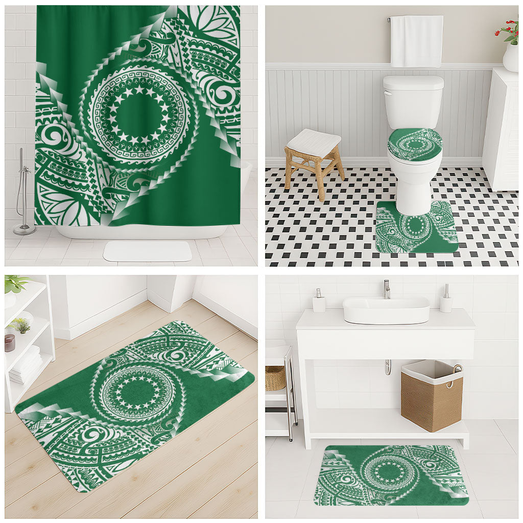 Cook Islands Gospel Day Bathroom Set Green Tribal Curves LT05 - Polynesian Pride