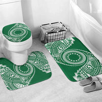 Cook Islands Gospel Day Bathroom Set Green Tribal Curves LT05 Mat Set Only (3 pcs) One Size Green - Polynesian Pride