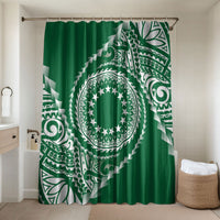 Cook Islands Gospel Day Bathroom Set Green Tribal Curves LT05 Shower Curtain Only Green - Polynesian Pride