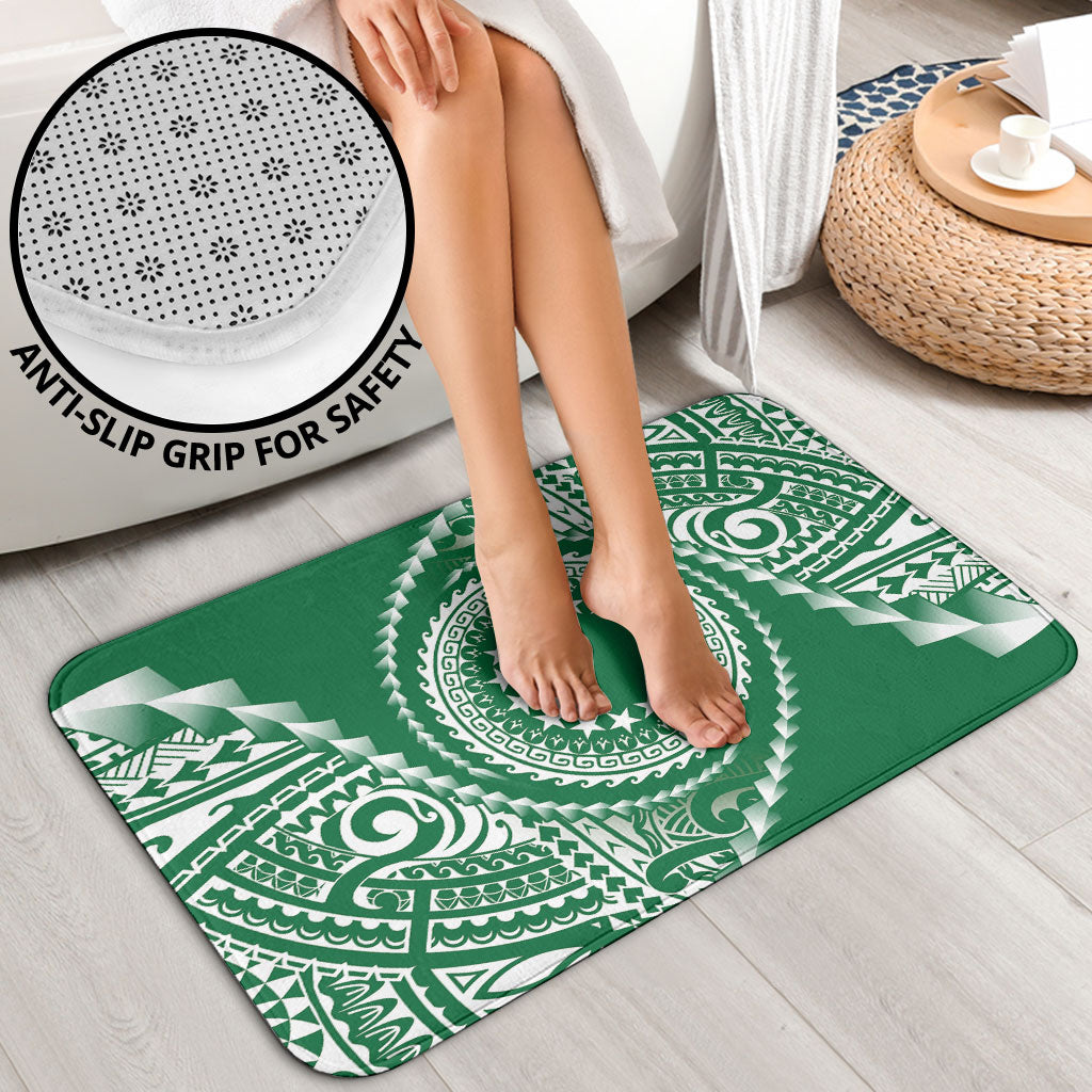 Cook Islands Gospel Day Bathroom Set Green Tribal Curves LT05 - Polynesian Pride