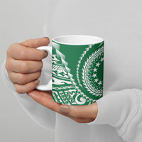 Cook Islands Gospel Day Ceramic Mug Green Tribal Curves LT05 - Polynesian Pride