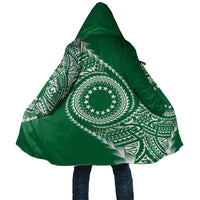 Cook Islands Gospel Day Cloak Green Tribal Curves LT05 Unisex Green - Polynesian Pride