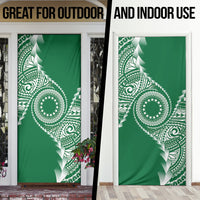 Cook Islands Gospel Day Door Cover Green Tribal Curves LT05 - Polynesian Pride