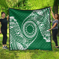 Cook Islands Gospel Day Quilt Green Tribal Curves LT05 - Polynesian Pride