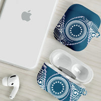 Cook Islands Gospel Day AirPods Case Blue Tribal Curves LT05 - Polynesian Pride