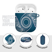 Cook Islands Gospel Day AirPods Case Blue Tribal Curves LT05 - Polynesian Pride
