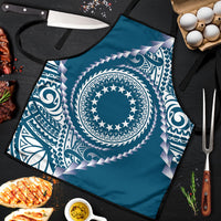 Cook Islands Gospel Day Apron Blue Tribal Curves LT05 Blue - Polynesian Pride