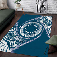 Cook Islands Gospel Day Area Rug Blue Tribal Curves LT05 Blue - Polynesian Pride