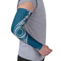 Cook Islands Gospel Day Arm Sleeves Blue Tribal Curves LT05 - Polynesian Pride