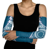 Cook Islands Gospel Day Arm Sleeves Blue Tribal Curves LT05 - Polynesian Pride