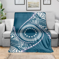 Cook Islands Gospel Day Blanket Blue Tribal Curves LT05 - Polynesian Pride