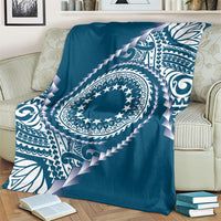 Cook Islands Gospel Day Blanket Blue Tribal Curves LT05 - Polynesian Pride