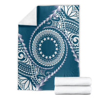 Cook Islands Gospel Day Blanket Blue Tribal Curves LT05 - Polynesian Pride